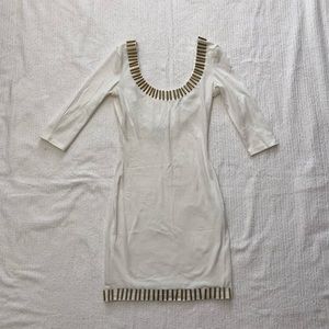Blaque Market | Gold Bar White Dress
